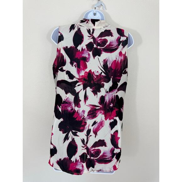 Rose & Olive Abstract Floral Sleeveless Blouse Size Large - Picture 3 of 4